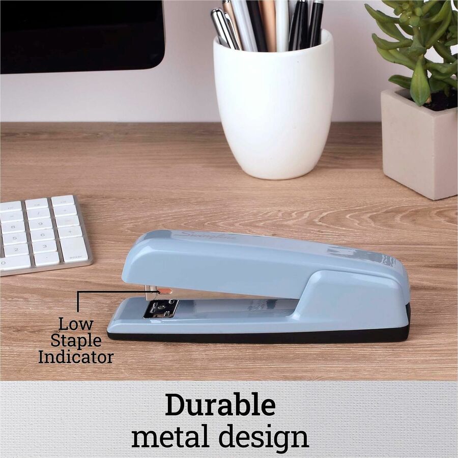 Swingline 747 Business Stapler - 25 of 20lb Paper Sheets Capacity - 210 Staple Capacity - Full Strip - 1/4" Staple Size - 1 Each - Sky Blue