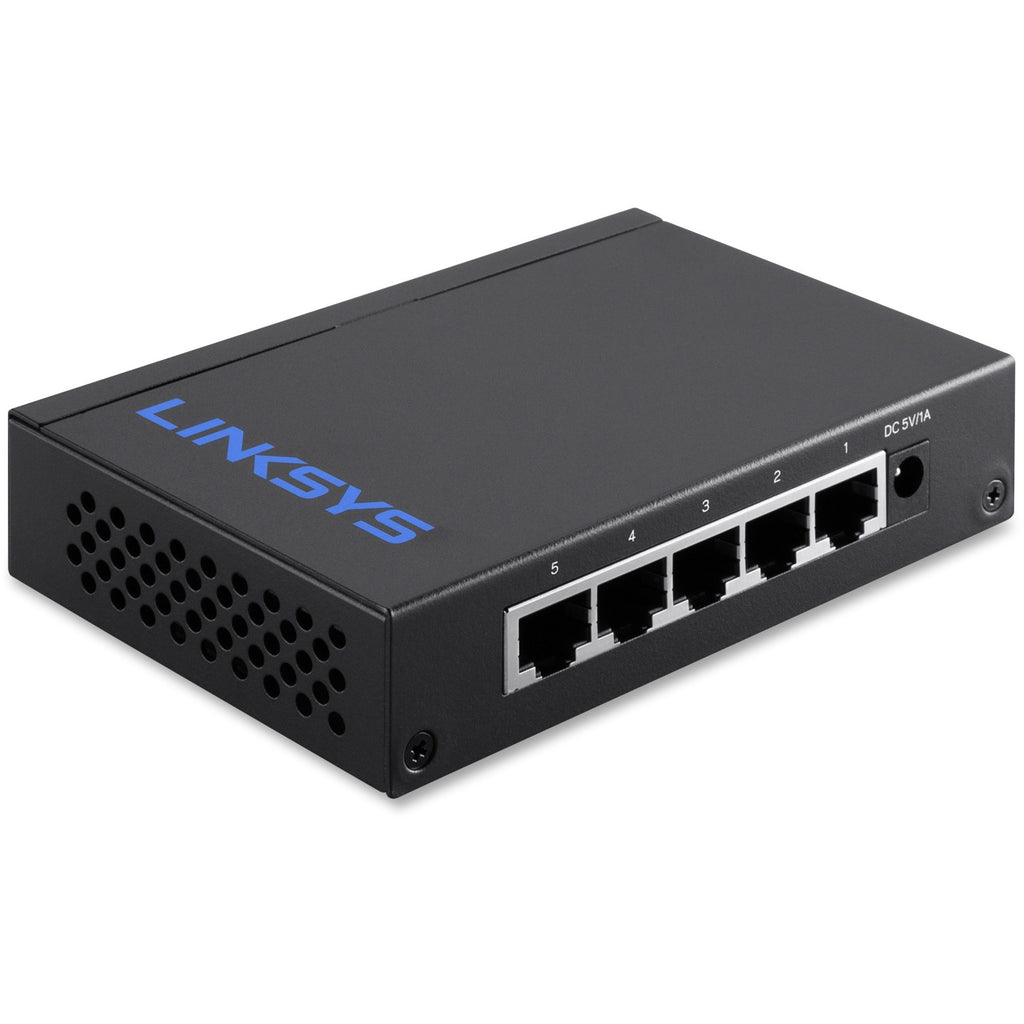 Linksys LGS105 5-Port Business Desktop Gigabit Switch - 5 Ports - 10/100/1000Base-T - 2 Layer Supported - Twisted Pair - Desktop, Wall Mountable - Lifetime Limited Warranty - 