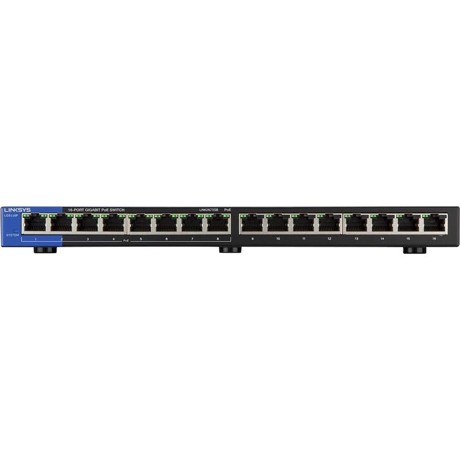 Business Desktop Gigabit PoE+ Switch, 16 Ports