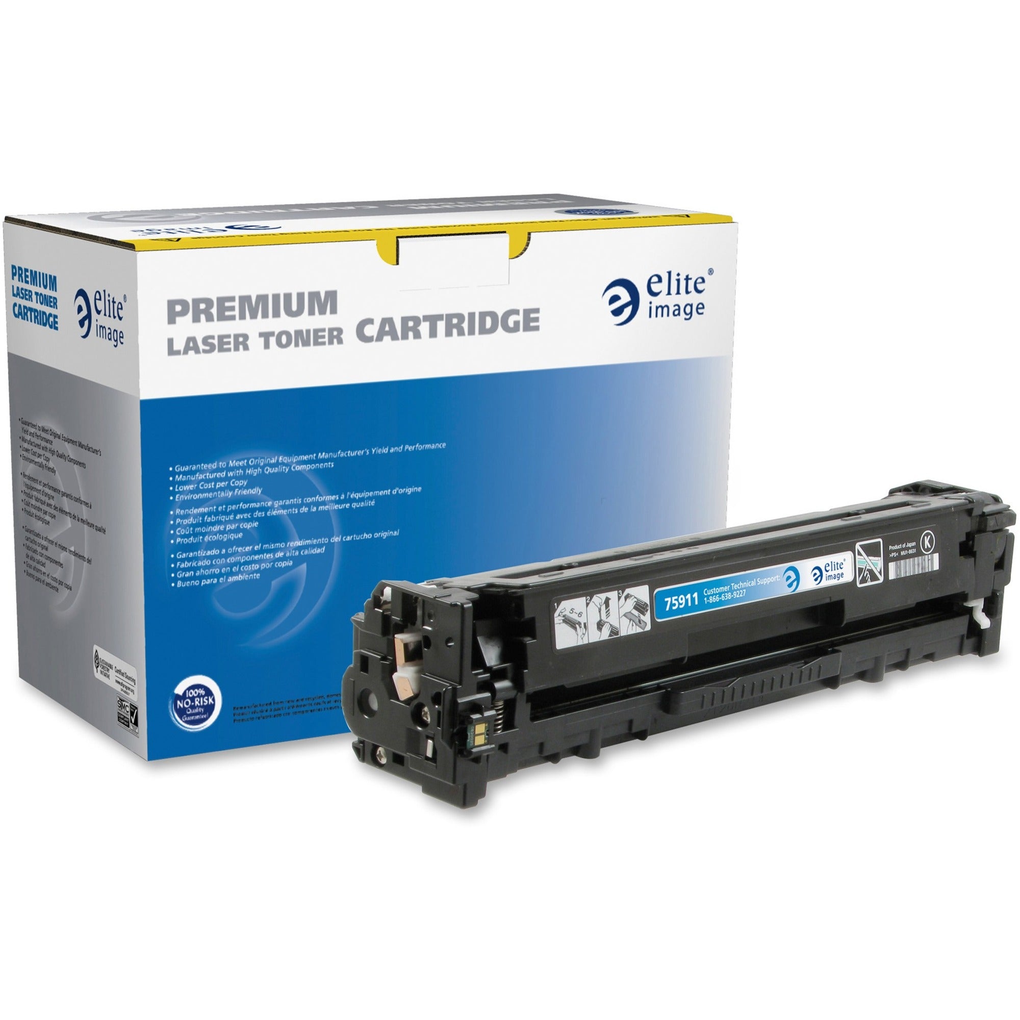Elite Image Remanufactured Standard Yield Laser Toner Cartridge - Alternative for HP 131X (CF210X) - 1 Each - 2400 Pages - 1