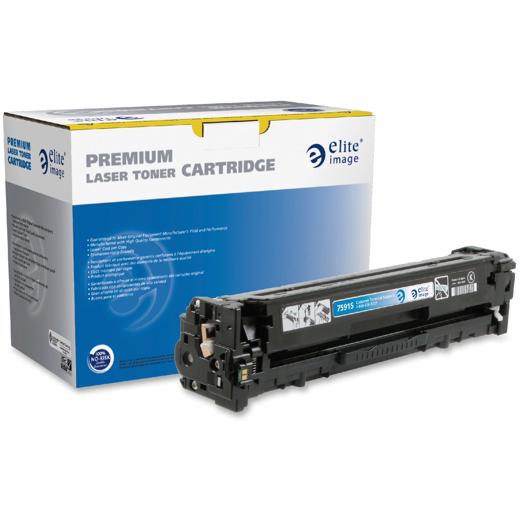 Elite Image Remanufactured Laser Toner Cartridge - Alternative for HP 131A (CF210A) - Black - 1 Each - 1600 Pages - 