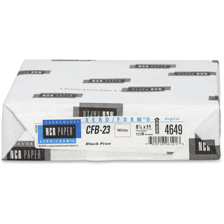 NCR Paper Xero/Form II Carbonless Uncollated Paper - White - Letter - 8 1/2" x 11" - Smooth - 500 / Pack - White