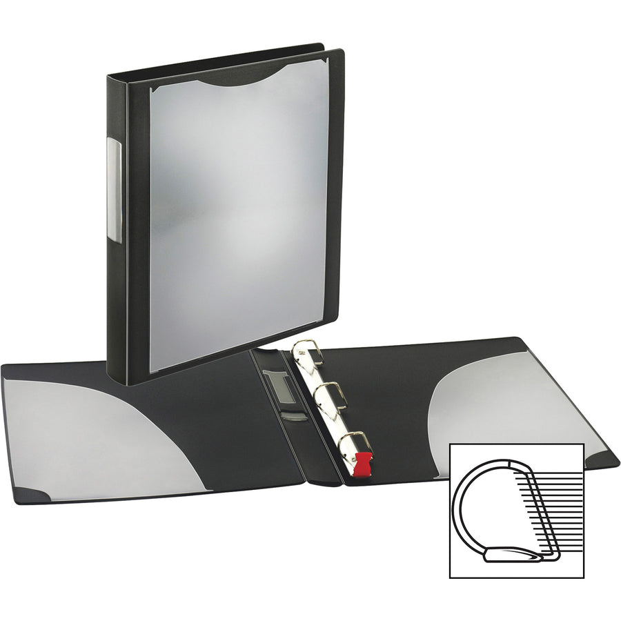 Cardinal SuperLife Pro Easy Open Slant-D Binder - 1 1/2" Binder Capacity - Letter - 8 1/2" x 11" Sheet Size - 350 Sheet Capacity - 3 x D-Ring Fastener(s) - 2 Internal Pocket(s) - Polypropylene - Black - 1 lb - Heavy Duty, Durable, Crack Resistant, Cl - 