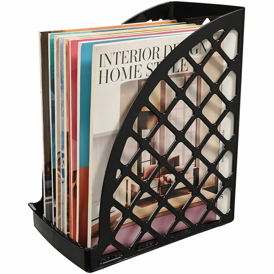 Deflecto Sustainable Office Magazine File - Black - 1 Each