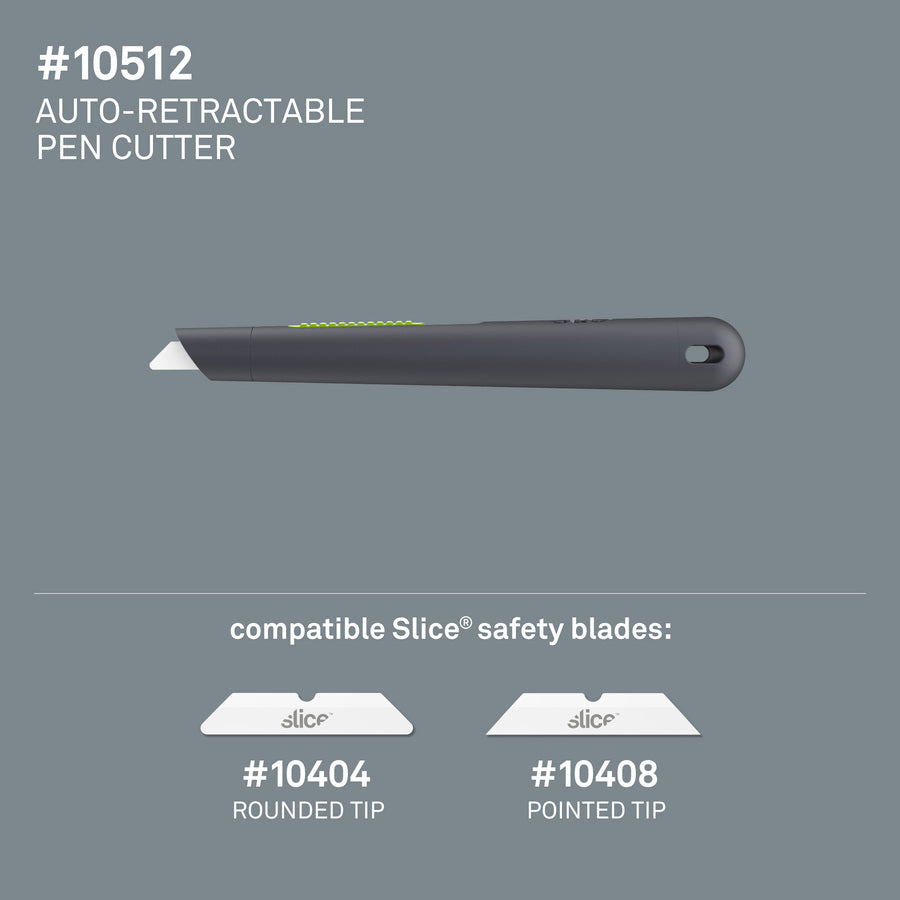 Slice Pen Cutter Auto-Retractable - Retractable, Anti-magnetic, Rust Resistant - Ceramic - 5.3" Length - 1 Each