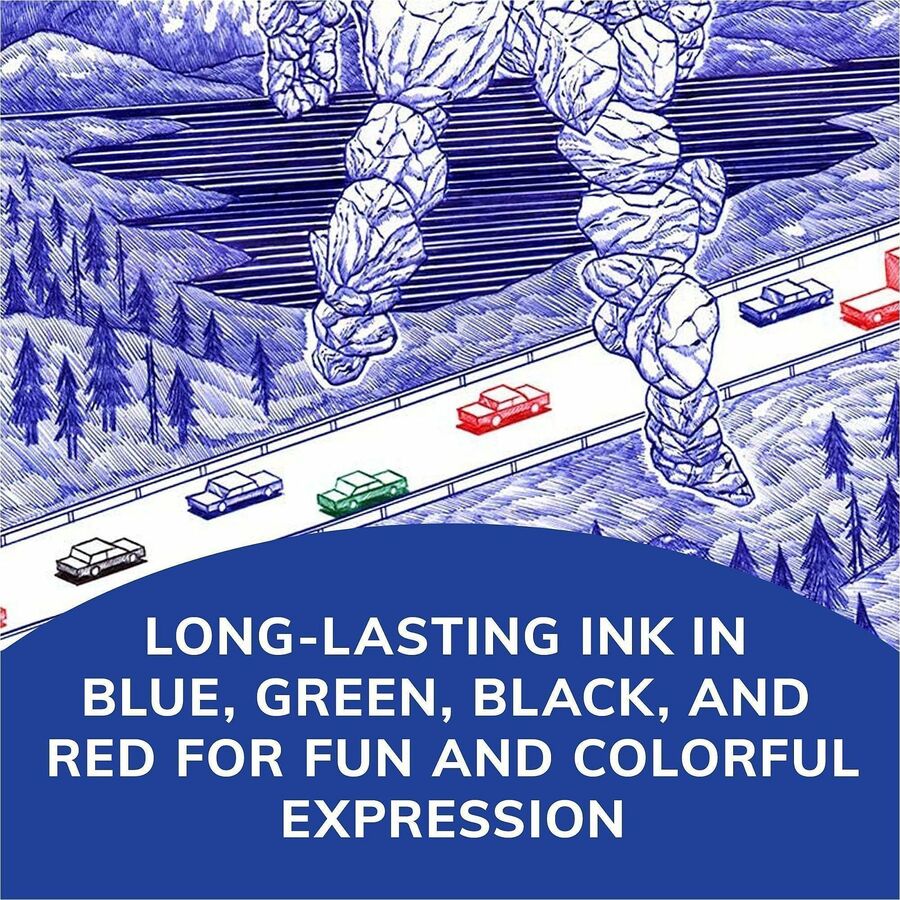 BIC 4-Color Retractable Pen - Fine, Medium Pen Point - Refillable - Retractable - Multi, Black, Red, Green - 1 / Pack