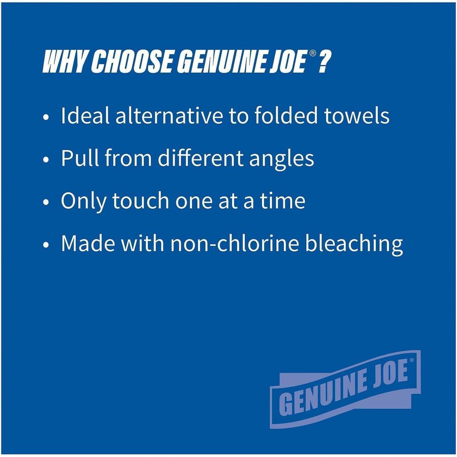 Genuine Joe Centerpull Paper Towels - 2 Ply - 600 Sheets/Roll - 3.02" Core - White - Fiber - Non-chlorine Bleached, Center Pull - For Washroom - 6 / Carton