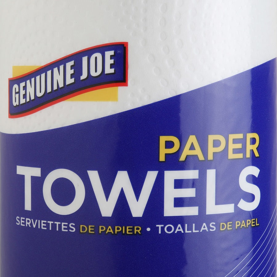 Genuine Joe Kitchen Roll Flexible Size Towels - 2 Ply - 1.63" Core - White - Flexible, Perforated, Absorbent, Soft - For Kitchen, Multipurpose, Breakroom - 24 / Carton