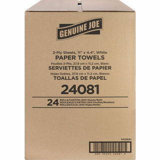 Genuine Joe Kitchen Roll Flexible Size Towels - 2 Ply - 1.63" Core - White - Flexible, Perforated, Absorbent, Soft - For Kitchen, Multipurpose, Breakroom - 24 / Carton