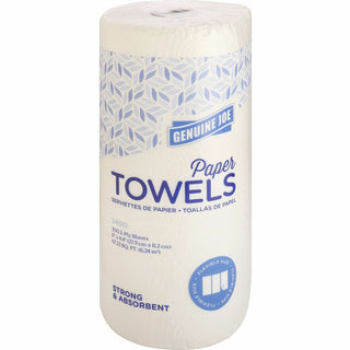 Genuine Joe Kitchen Roll Flexible Size Towels - 2 Ply - 1.63" Core - White - Flexible, Perforated, Absorbent, Soft - For Kitchen, Multipurpose, Breakroom - 24 / Carton