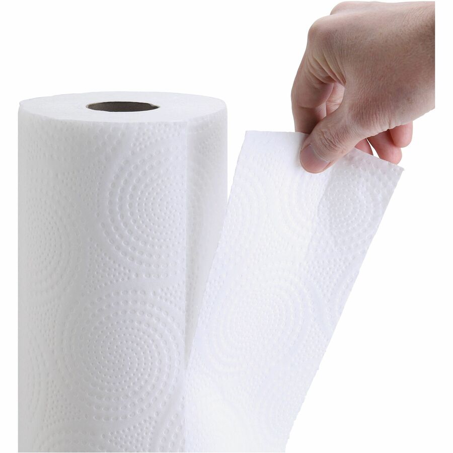 Genuine Joe Kitchen Roll Flexible Size Towels - 2 Ply - 1.63" Core - White - Flexible, Perforated, Absorbent, Soft - For Kitchen, Multipurpose, Breakroom - 24 / Carton - 8