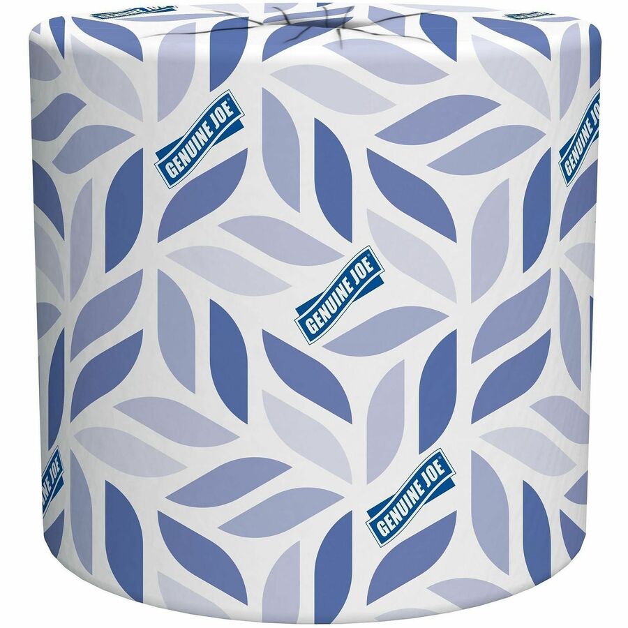 Genuine Joe 2-ply Standard Bath Tissue Rolls - 2 Ply - 4" x 3.20" - 500 Sheets/Roll - 1.63" Core - White - Perforated, Absorbent, Soft - 96 / Carton
