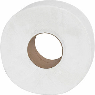 Genuine Joe 2-ply Jumbo Roll Dispenser Bath Tissue - 2 Ply - 3.30" x 650 ft - 3.30" Core - White - Nonperforated, Unscented - For Restroom - 12 / Carton
