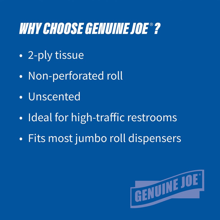 genuine-joe-2-ply-jumbo-roll-dispenser-bath-tissue-2-ply-330-x-650-ft-330-core-white-nonperforated-unscented-for-restroom-12-carton_gjo2565012 - 5