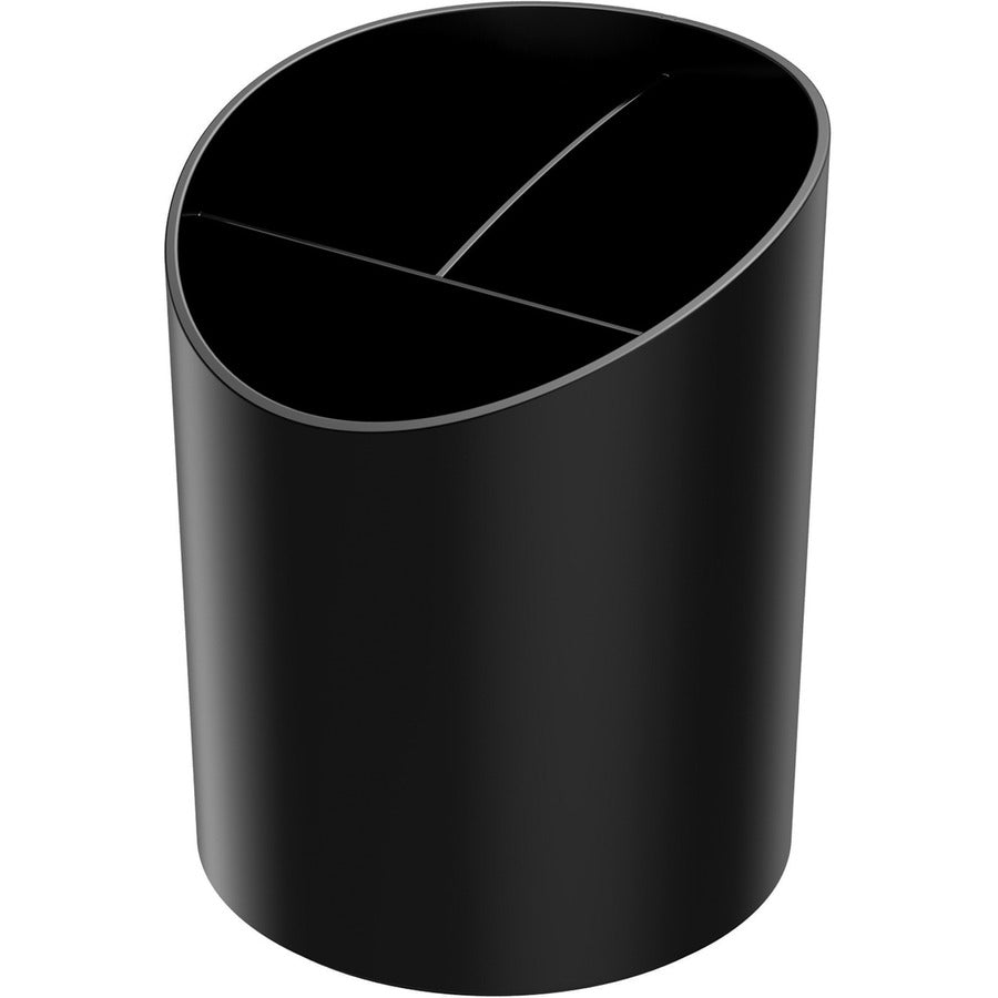 Deflecto Sustainable Office Recycled Large Pencil Cup - 5.6" x 4.4" x 4.4" - 1 Each - Black