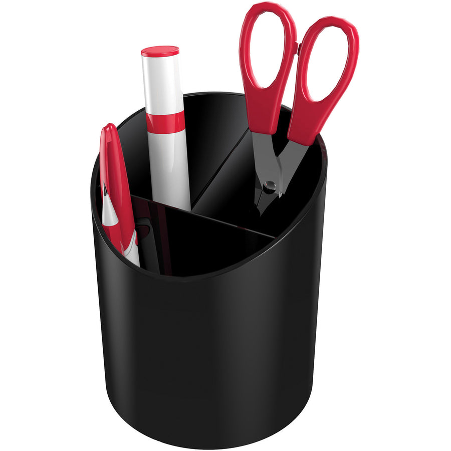 Deflecto Sustainable Office Recycled Large Pencil Cup - 5.6" x 4.4" x 4.4" - 1 Each - Black - 