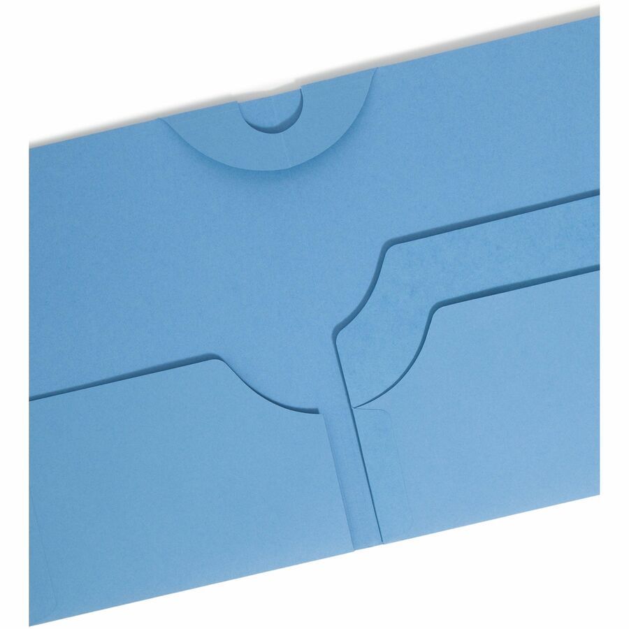 Smead SuperTab 1/3 Tab Cut Letter Recycled Top Tab File Folder - 8 1/2" x 11" - 3 Internal Pocket(s) - Blue, Red, Green, Yellow - 10% Recycled - 12 / Pack