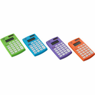 CLI 8-digit Hand Held Calculator - Dual Power, Non-slip Rubber Key - 8 Digits - Battery Powered - Assorted - 1 / Display Box