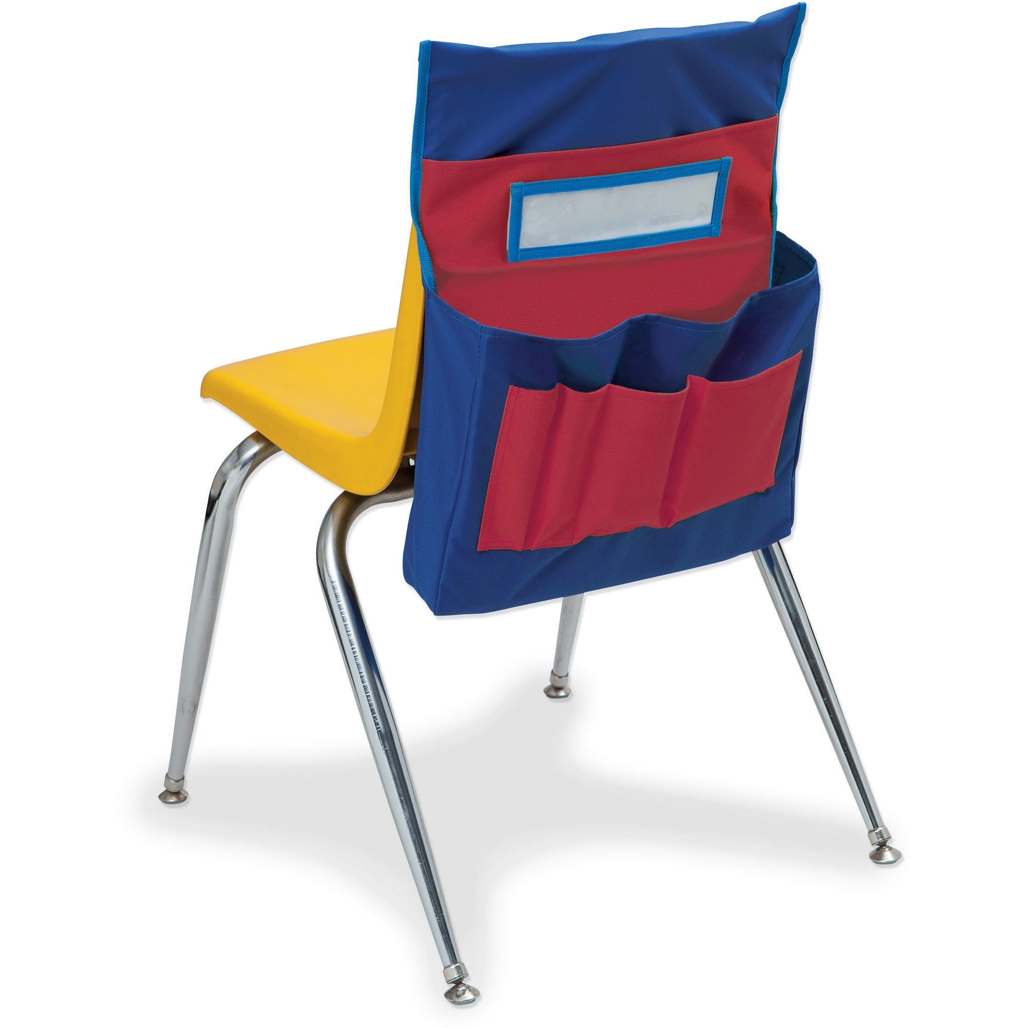Pacon Chair Storage Pocket Chart - 6 Pocket(s) - 2 Large Pockets - 4 Small Pockets - 18.5" Height x 14.5" Width x 2.5" Depth - No - Blue, Red - Polyester - 1Each - 
