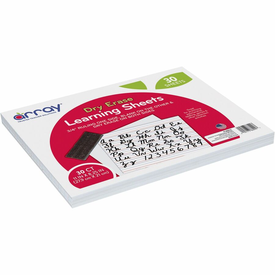 GoWrite! Dry Erase Learning Board - Dry-erase, Two-Sided, 3/4" Rule/Plain - 11" Width x 8.25" Height - White Surface - Rectangle - No - 30 / Pack