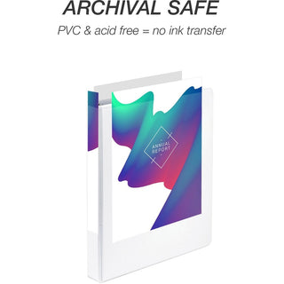 Samsill Economy View Binder - 1" Binder Capacity - 200 Sheet Capacity - 3 x Round Ring Fastener(s) - Polypropylene, Chipboard, Plastic - White - 4.02 lb - Recycled - Customizable Spine/Cover, Clear Overlay, Non-stick, Non-glare - 6 / Carton