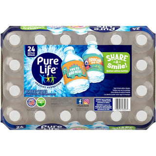 Pure Life Purified Bottled Water - Ready-to-Drink - 8 fl oz (237 mL) - Bottle - 24 / Carton