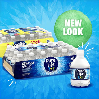 Pure Life Purified Bottled Water - Ready-to-Drink - 8 fl oz (237 mL) - Bottle - 24 / Carton