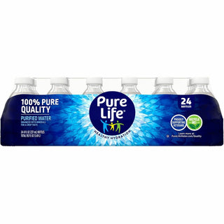 Pure Life Purified Bottled Water - Ready-to-Drink - 8 fl oz (237 mL) - Bottle - 24 / Carton