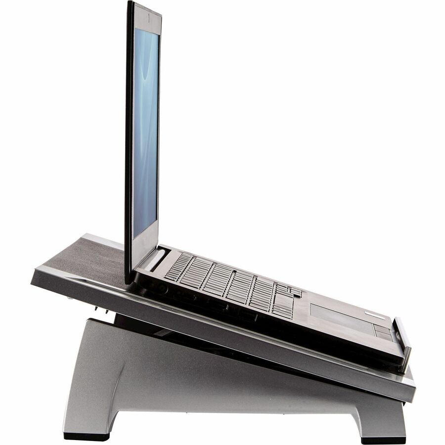 Office Suites Laptop Riser, 15.13" x 11.38" x 4.5" to 6.5", Black/Silver, Supports 10 lbs