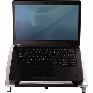 Office Suites Laptop Riser, 15.13" x 11.38" x 4.5" to 6.5", Black/Silver, Supports 10 lbs