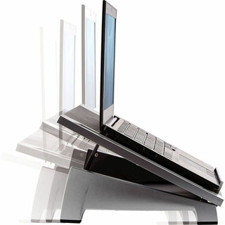 Office Suites Laptop Riser, 15.13" x 11.38" x 4.5" to 6.5", Black/Silver, Supports 10 lbs
