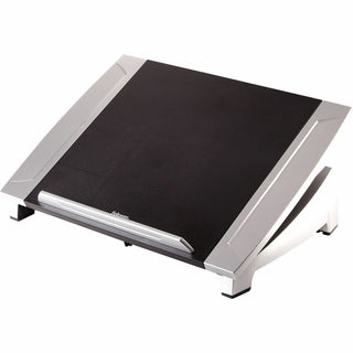 Office Suites Laptop Riser, 15.13" x 11.38" x 4.5" to 6.5", Black/Silver, Supports 10 lbs