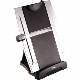 Office Suites Desktop Copyholder with Memo Board, 150 Sheet Capacity, Plastic, Black/Silver