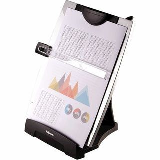 Office Suites Desktop Copyholder with Memo Board, 150 Sheet Capacity, Plastic, Black/Silver