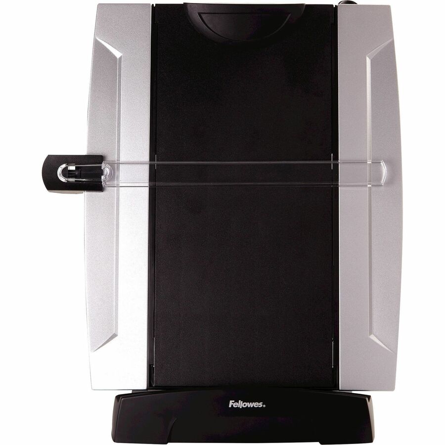 Office Suites Desktop Copyholder with Memo Board, 150 Sheet Capacity, Plastic, Black/Silver