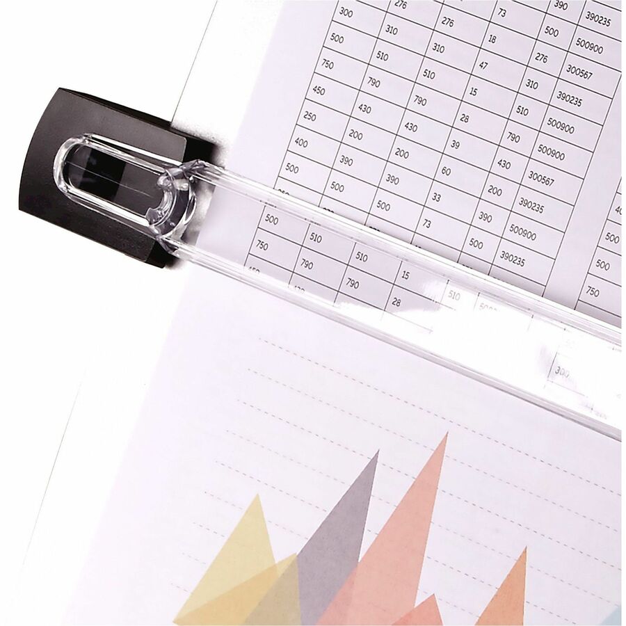 Office Suites Desktop Copyholder with Memo Board, 150 Sheet Capacity, Plastic, Black/Silver