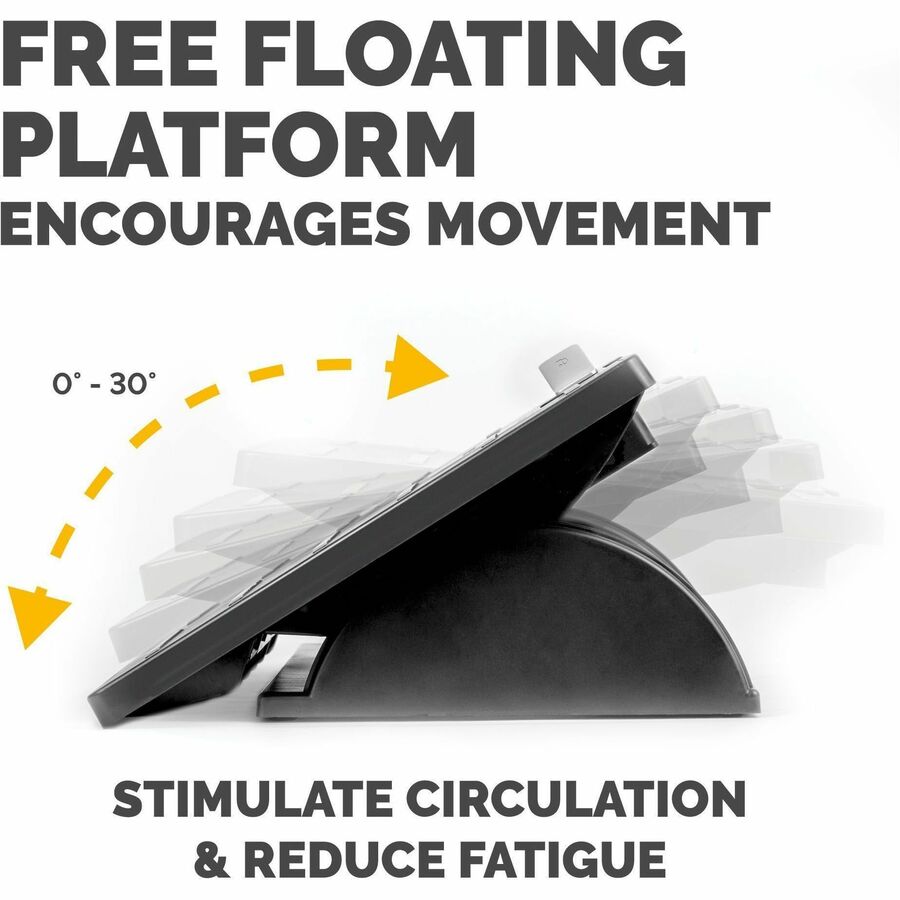 Fellowes Office Suites Adjustable Footrest - 30deg Tilt - Black, Silver