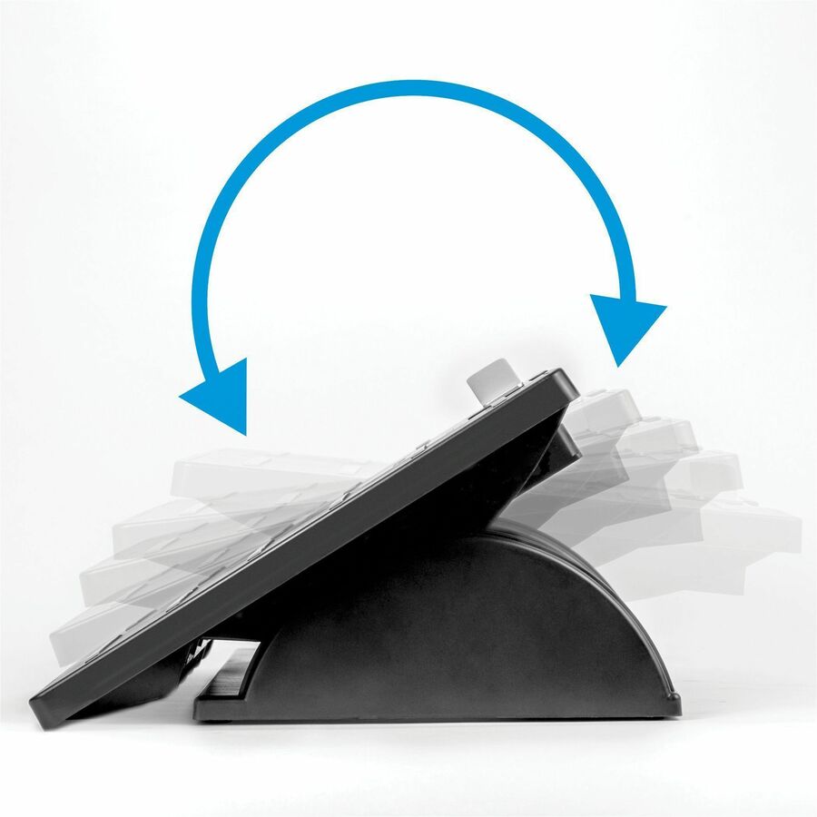Fellowes Office Suites Adjustable Footrest - 30deg Tilt - Black, Silver