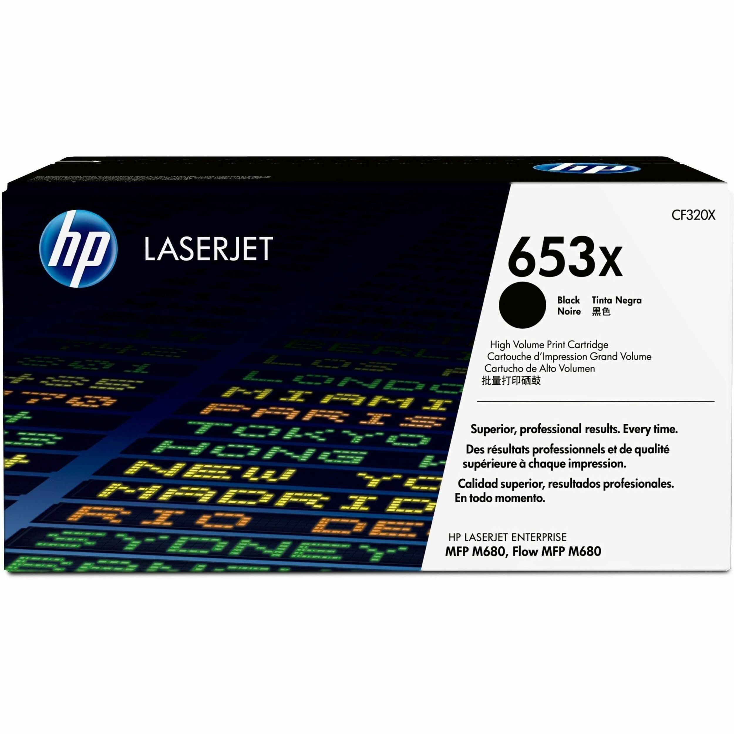 HP 653X, (CF320X) High-Yield Black Original LaserJet Toner Cartridge