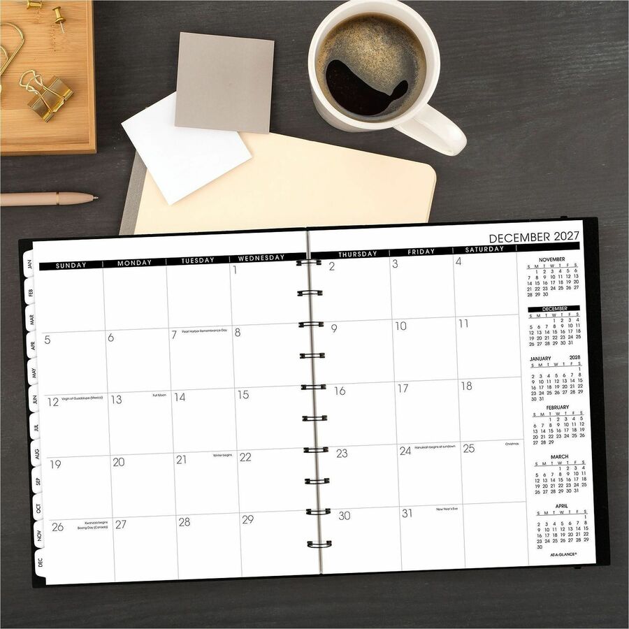 At-A-Glance Move-A-Page Weekly/Monthly Appointment Book - Julian Dates - Weekly, Monthly - 12 Month - January 2024 - January 2025 - 7:00 AM to 8:00 PM - Quarter-hourly, 7:00 AM to 5:45 PM - Quarter-hourly - 1 Week, 1 Month Double Page Layout - 8 3/4
