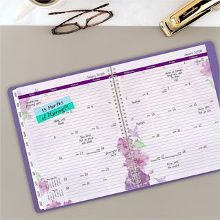 Beautiful Day Weekly/Monthly Planner, Vertical-Column Format, 11 x 8.5, Purple Cover, 13-Month (Jan to Jan): 2024 to 2025