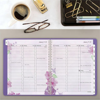 Beautiful Day Weekly/Monthly Planner, Vertical-Column Format, 11 x 8.5, Purple Cover, 13-Month (Jan to Jan): 2024 to 2025