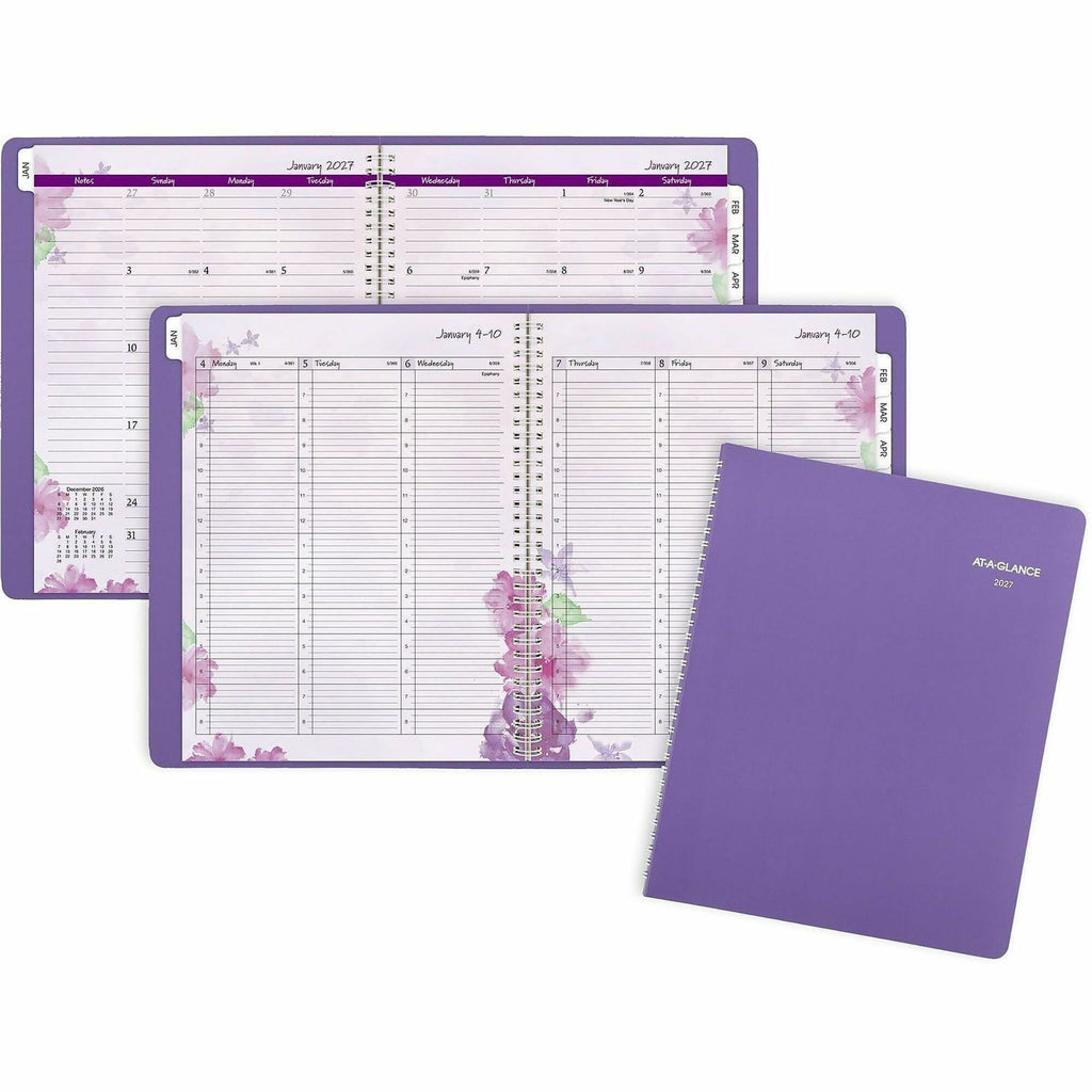 Beautiful Day Weekly/Monthly Planner, Vertical-Column Format, 11 x 8.5, Purple Cover, 13-Month (Jan to Jan): 2024 to 2025