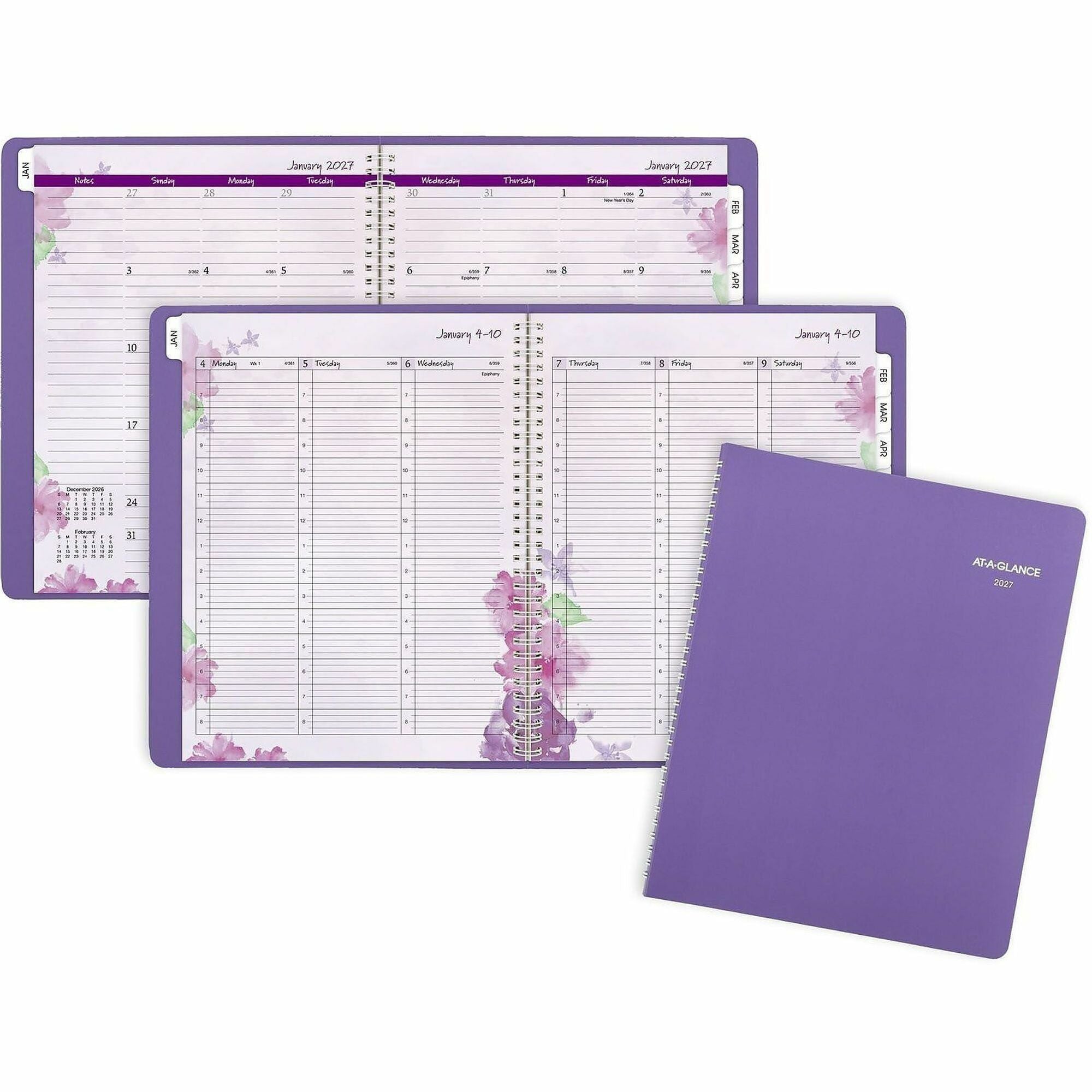 Beautiful Day Weekly/Monthly Planner, Vertical-Column Format, 11 x 8.5, Purple Cover, 13-Month (Jan to Jan): 2024 to 2025
