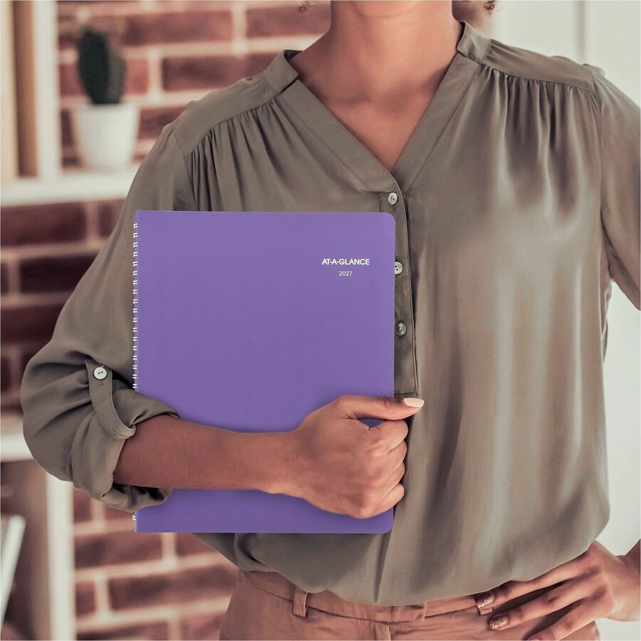 Beautiful Day Weekly/Monthly Planner, Vertical-Column Format, 11 x 8.5, Purple Cover, 13-Month (Jan to Jan): 2024 to 2025