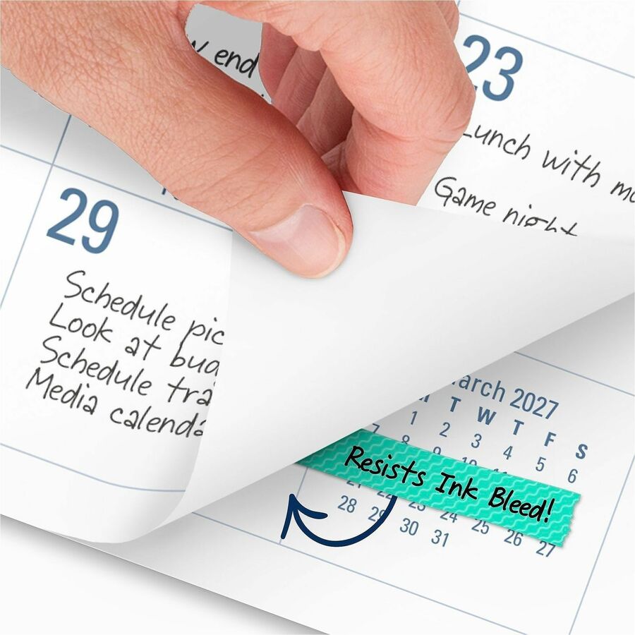 Easy-to-Read Monthly Desk Pad, 22 x 17, White/Blue Sheets, Black Binding, Clear Corners, 12-Month (Jan to Dec): 2024