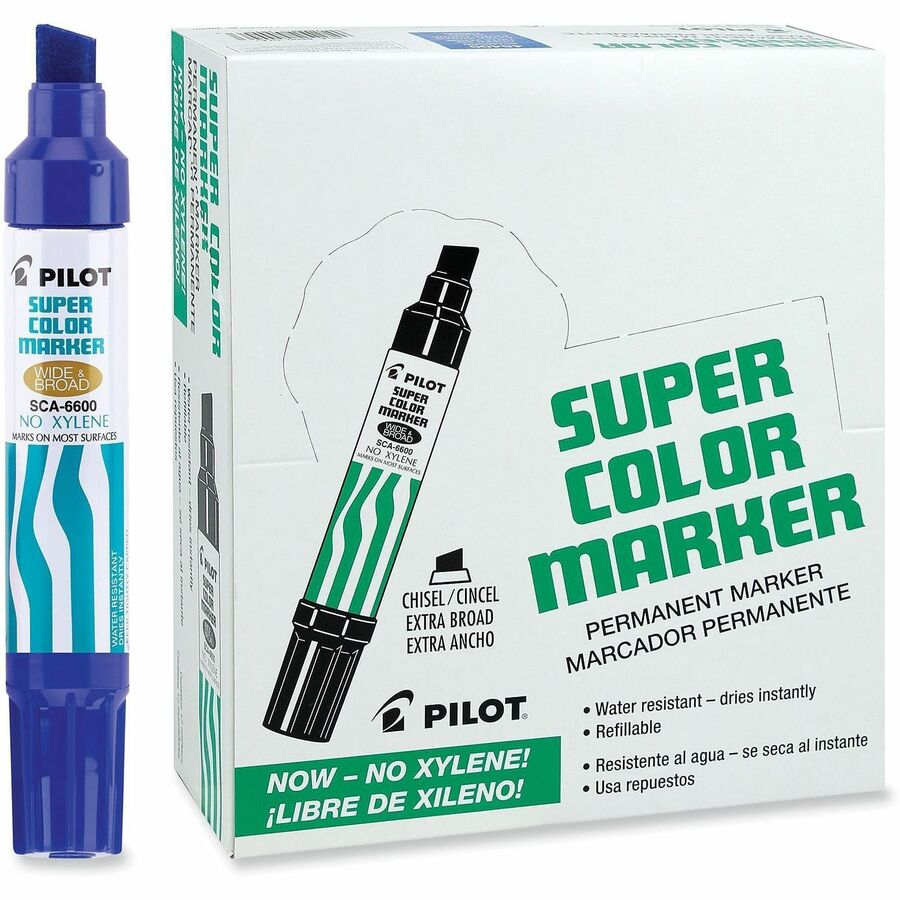 Jumbo Refillable Permanent Marker, Broad Chisel Tip, Blue