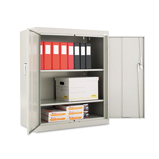 Assembled 42" High Heavy-Duty Welded Storage Cabinet, Two Adjustable Shelves, 36w x 18d, Light Gray - 