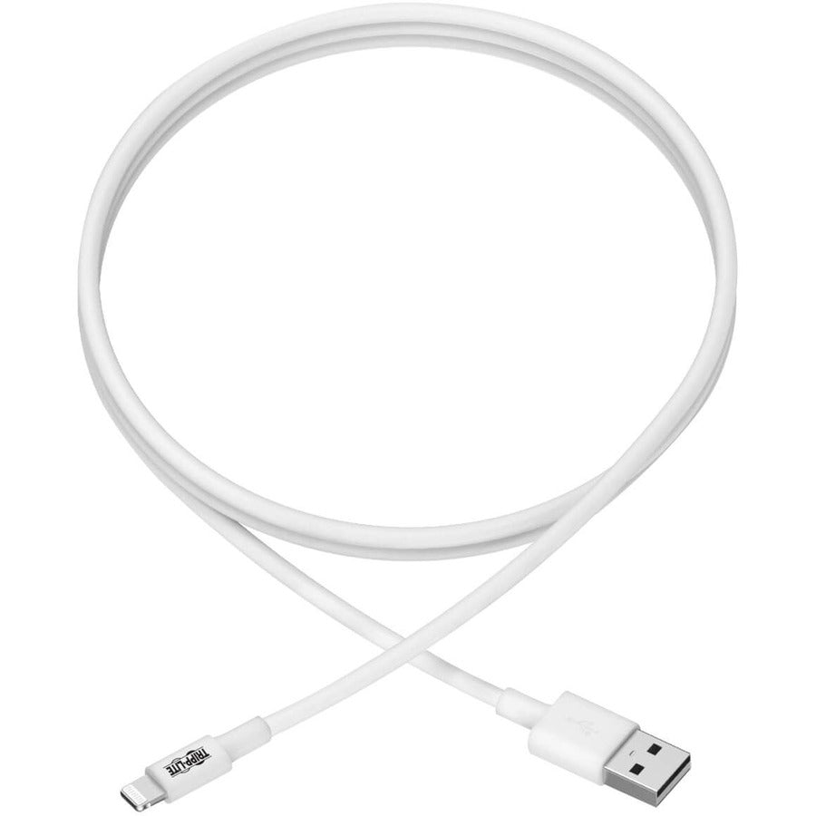 tripp-lite-by-eaton-usb-a-to-lightning-sync-charge-cable-m-m-mfi-certified-white-3-ft-09-m-lightning-usb-for-ipad-iphone-ipod-3-ft-1m-1-x-type-a-male-usb-1-x-lightning-male-proprietary-connector-white_trpm100003wh - 2