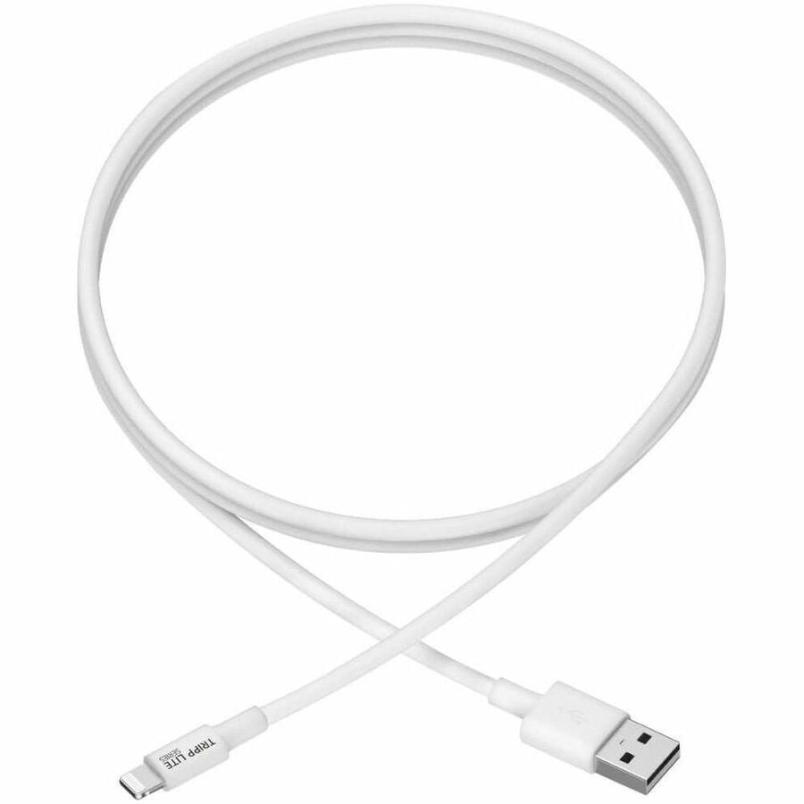 Tripp Lite by Eaton USB-A to Lightning Sync/Charge Cable (M/M) - MFi Certified White 3 ft. (0.9 m) - Lightning/USB for iPad, iPhone, iPod - 3 ft / 1M - 1 x Type A Male USB - 1 x Lightning Male Proprietary Connector - White